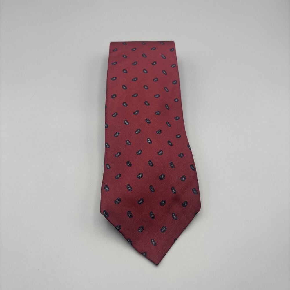 Ferrell Reed For Nordstrom Mens Hand Silk Red Made In England Paisley